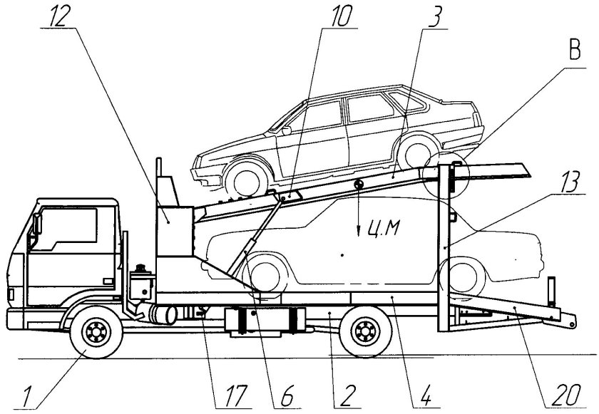 Схема эвакуаторной платформы