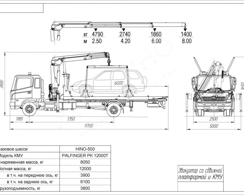 Хино 300 чертеж КМУ