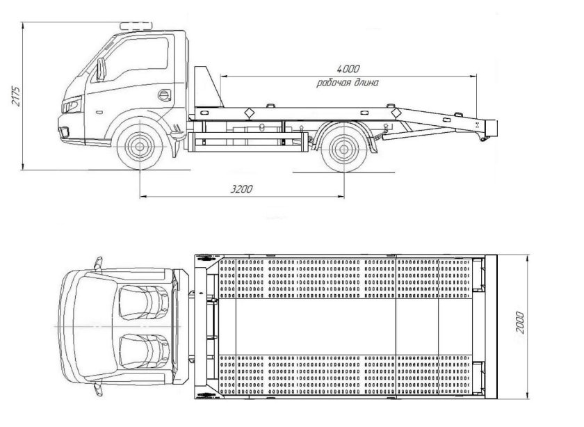 Газель эвакуатор чертеж