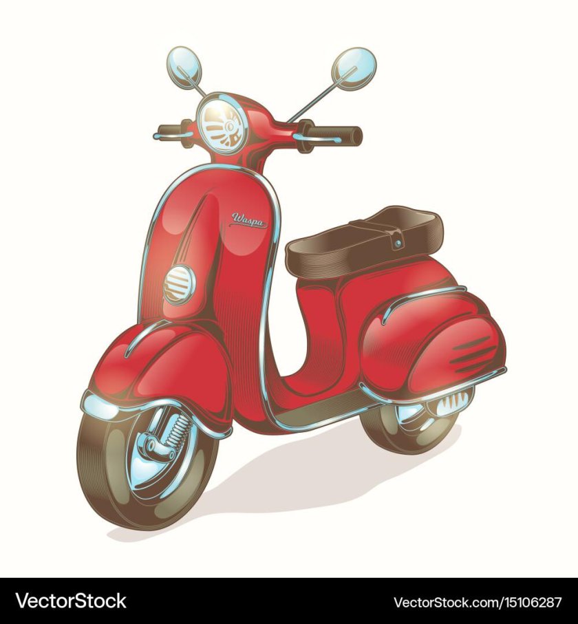 Мопед итальянский Веспа вектор