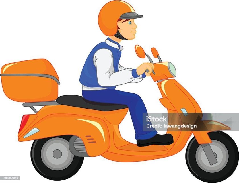 Мультяшный мопед