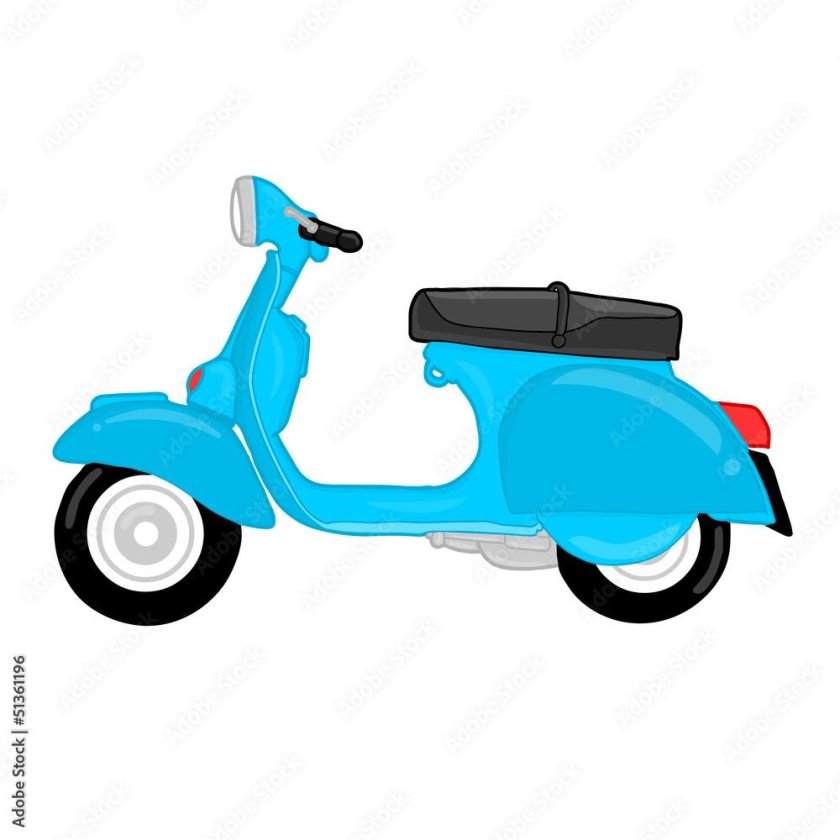 Мотороллер голубой