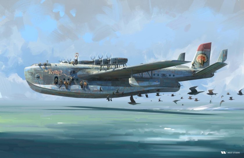 Гидросамолет дизельпанк