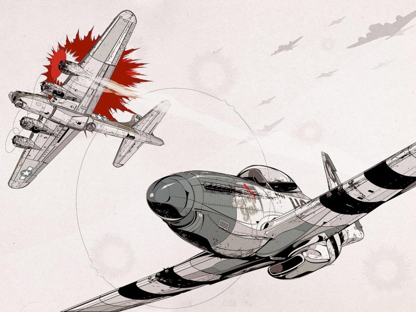 Самолет Мустанг p-51b во второй мировой войне