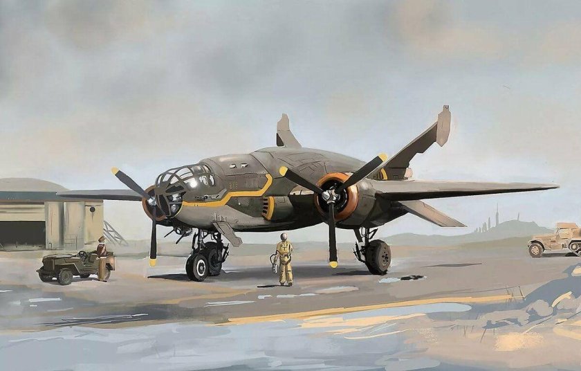 Дизельпанк Авиация концепт арт
