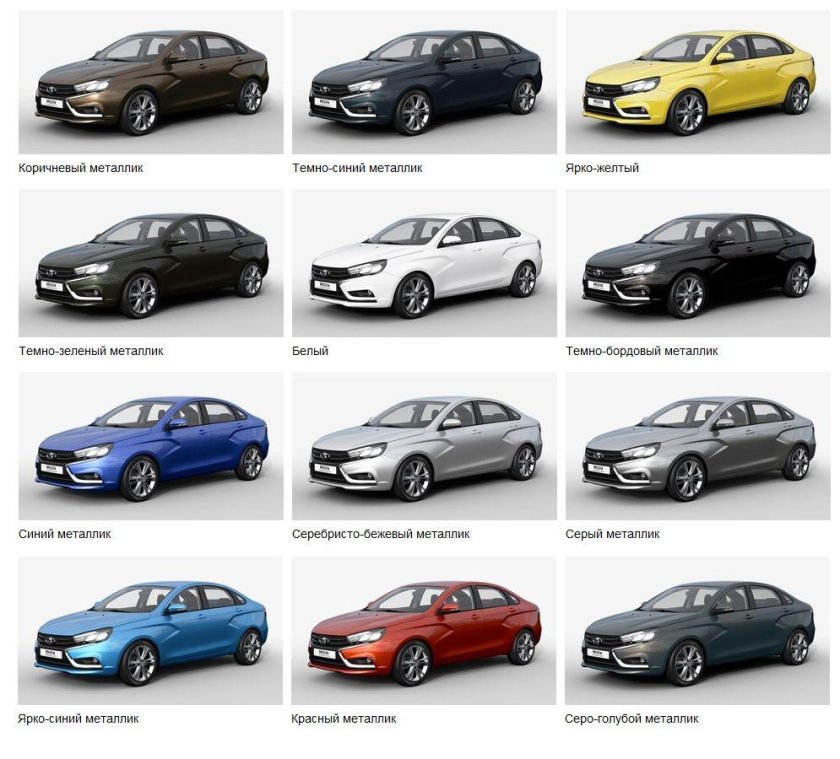 Лада Веста цвет серый код краски