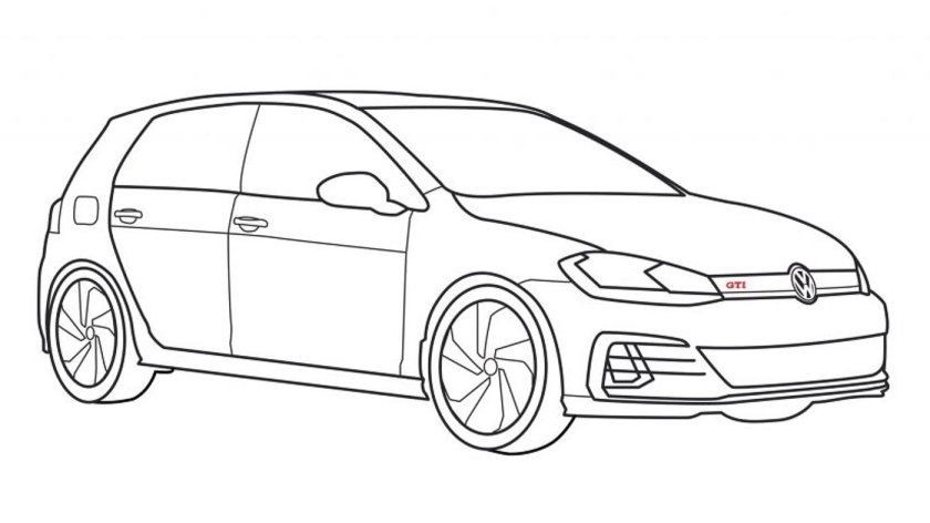 Фольксваген гольф ГТИ раскраска