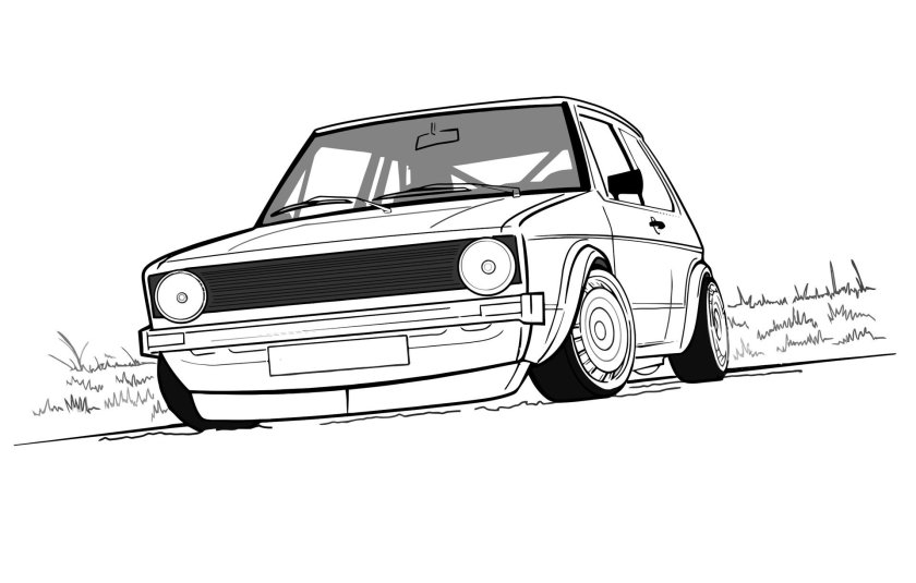 Раскраска фольксваген гольф