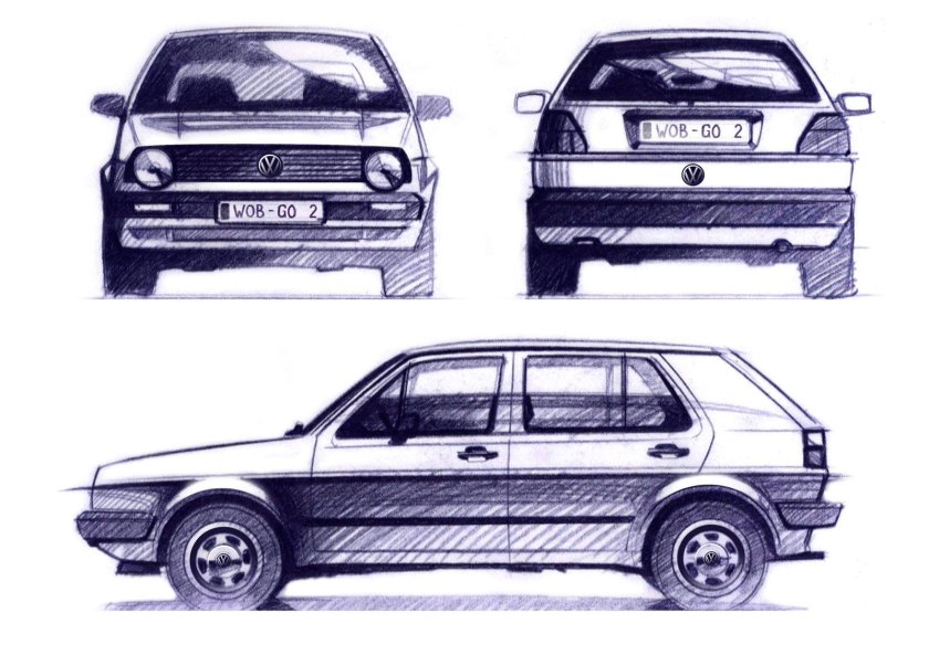 VW Golf 2 Blueprint
