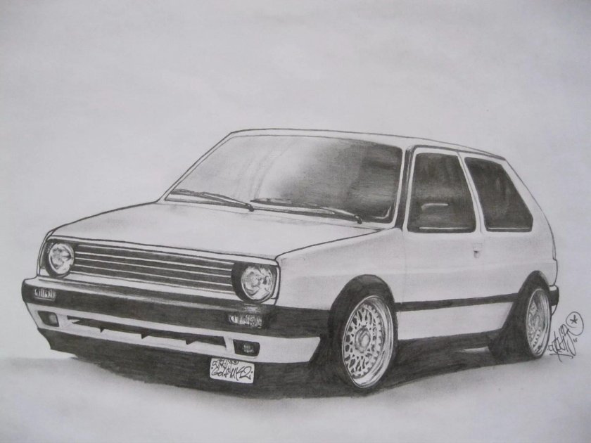 Volkswagen Golf 2 рисунок