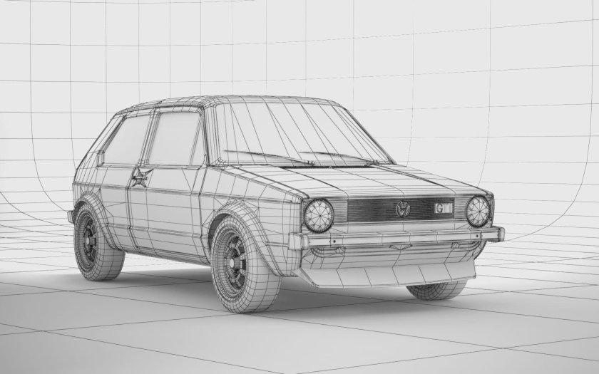 Volkswagen Golf mk1 Blueprint Side