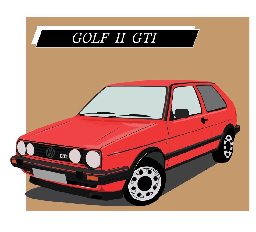 Гольф 2 наклейки