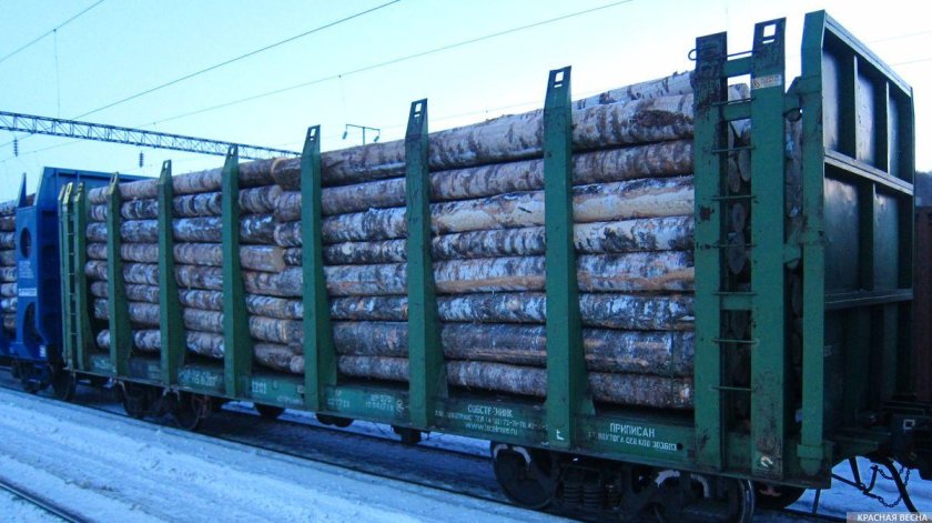 Пиломатериалы в вагоне