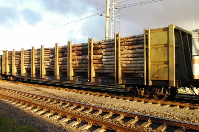 Платформа 13-198 МТУ погрузка круглого леса