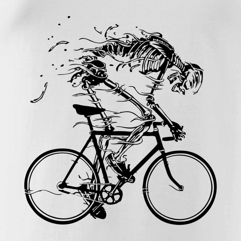Скелет на велосипеде