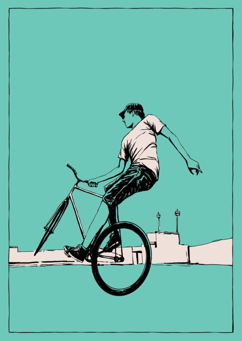 Велосипедист рисунок