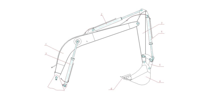 Стрела рукоять JCB 160