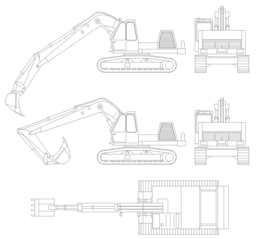 Liebherr 934 экскаватор чертеж