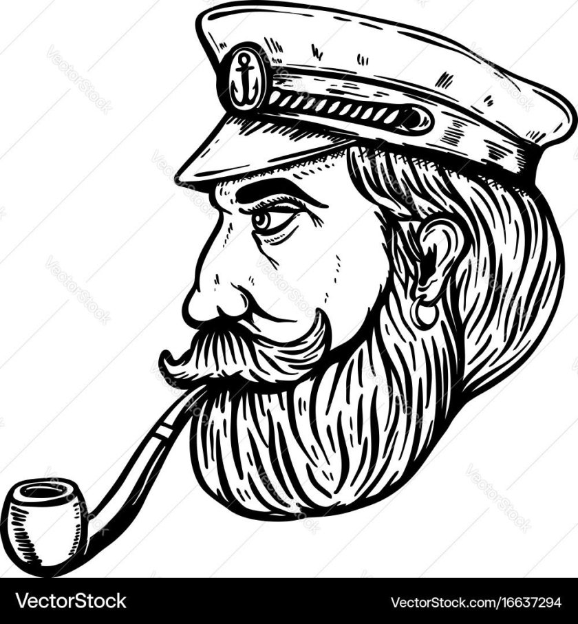 Капитан с трубкой с бородой
