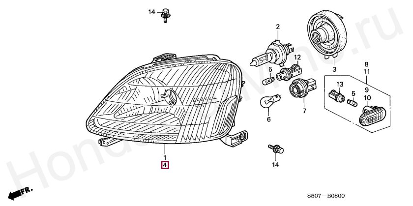 Honda logo лампочка поворотника