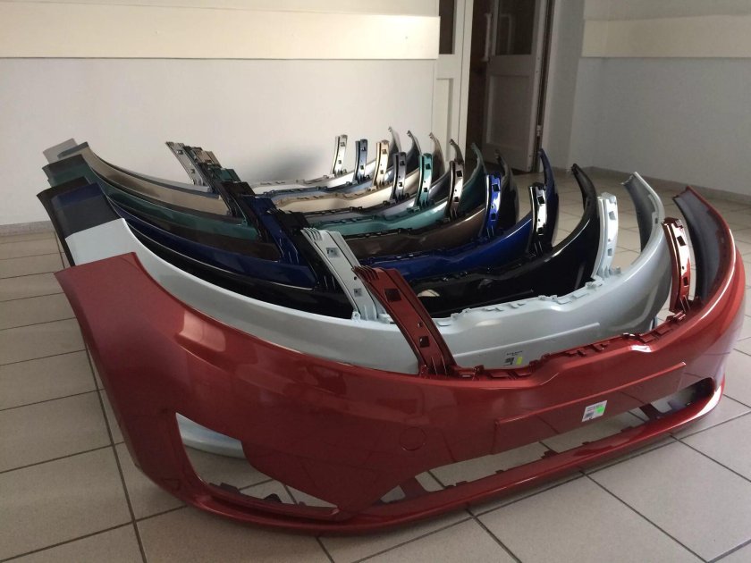 Бампер крашеный для Киа Рио 2012