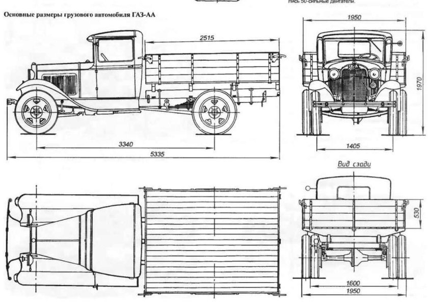 ГАЗ-АА полуторка чертежи