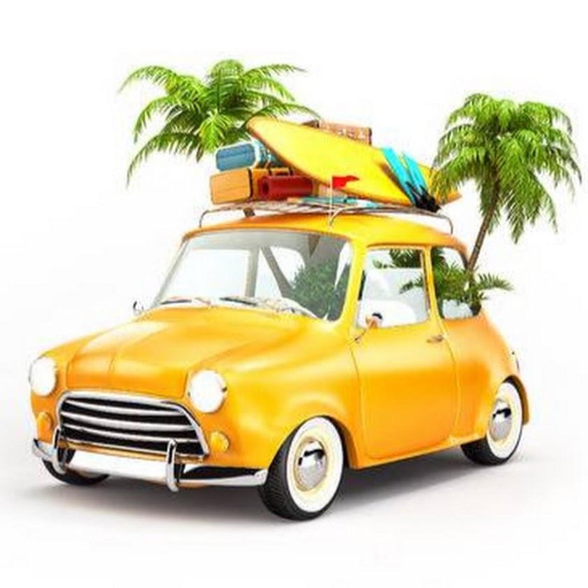 Путешествие на машине без фона