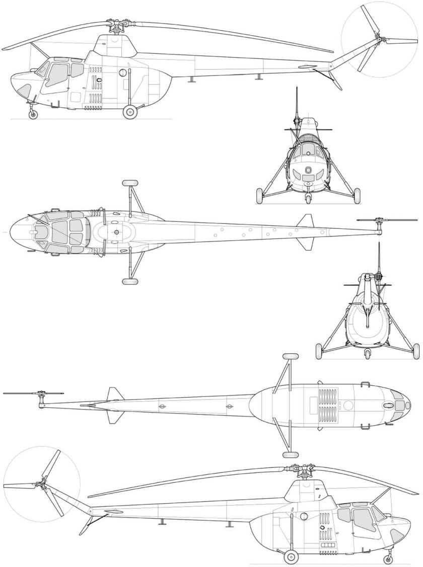 Компоновочная схема вертолета ми 4