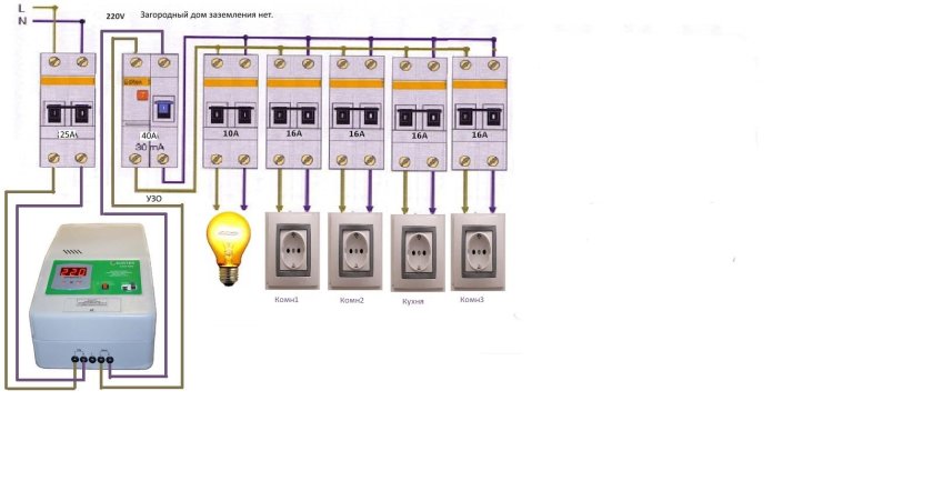 Схема подключения стабилизатора напряжения на 3 фазы