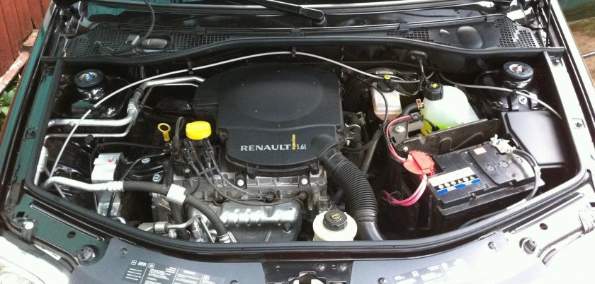 Моторный отсек Рено Логан 1.6