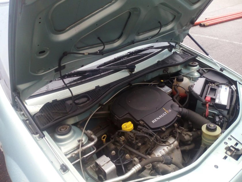 Подкапотное пространство Рено Симбол 1.4