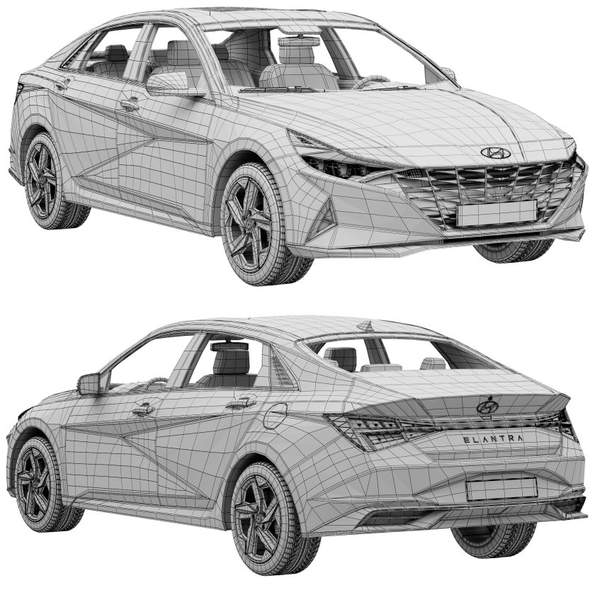 Хёндай элантра 2021 3d модель