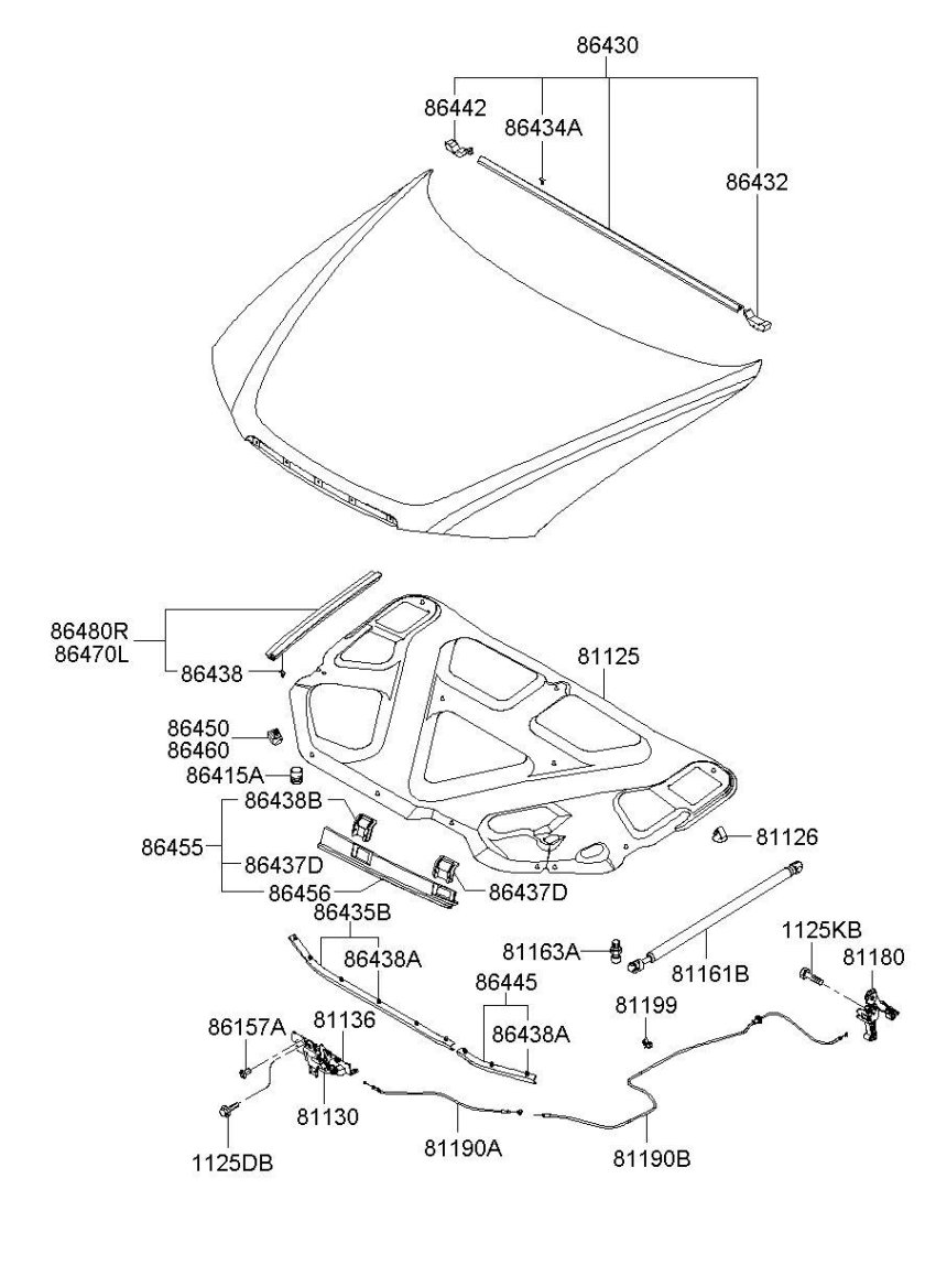 81125 Подкладка-капот Киа СИД