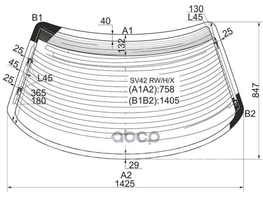 Стекло заднее tyg w140