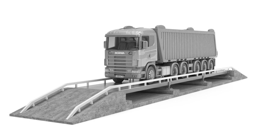 Картинка специальных весов для взвешивания груженых КАМАЗОВ