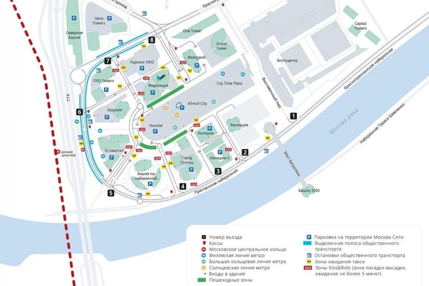 Схема подземного паркинга Москва Сити