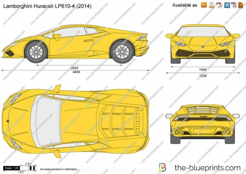 Ламборгини Хуракан чертежи кузова