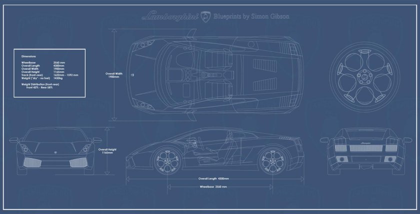 Lamborghini Gallardo чертеж