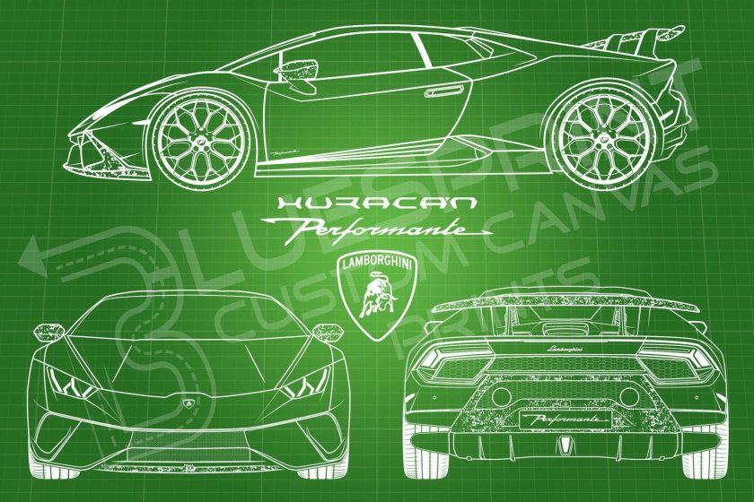 Чертеж ламборгини