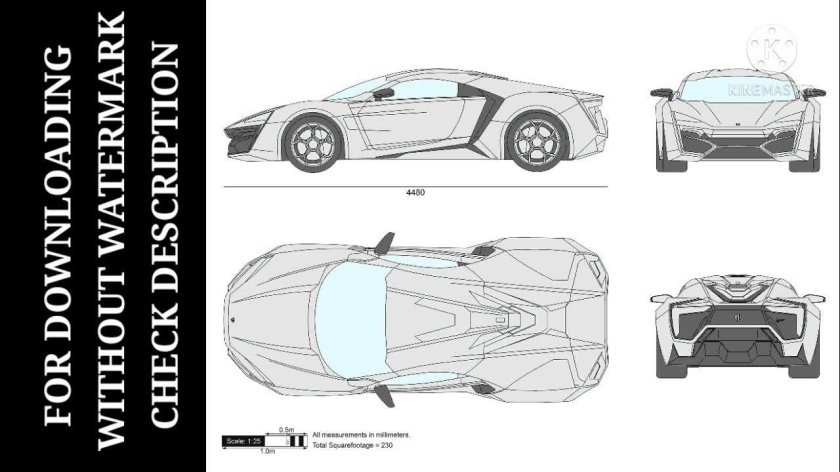 Чертежи Ламборджини авентадор