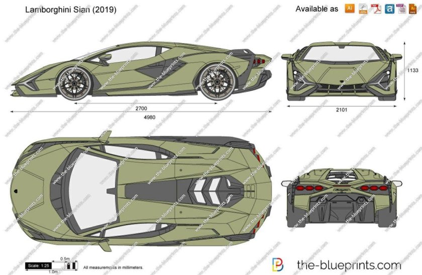 Чертежи Ламборджини авентадор