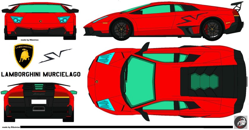 Чертеж Ламборгини Мурселаго