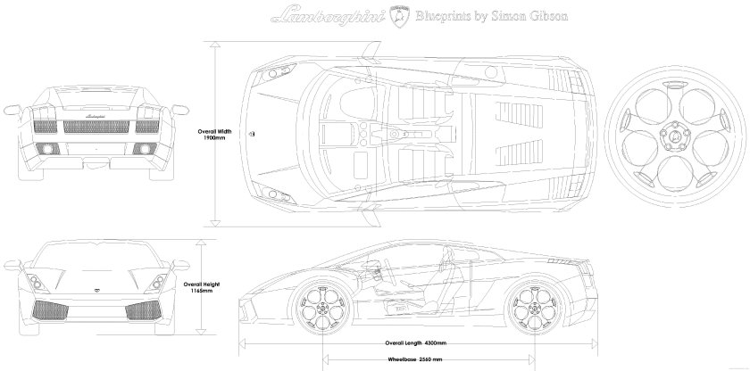 Ламборджини Галлардо чертежи