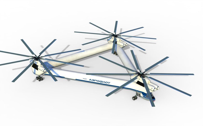 Ми-32 сверхтяжёлый трёхвинтовой вертолёт