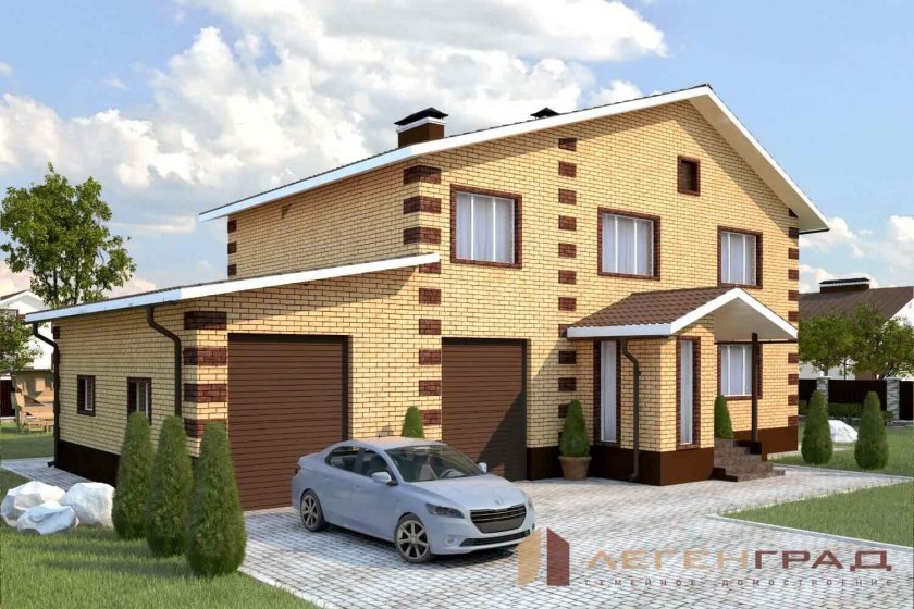 Гараж 2 этажа кирпич