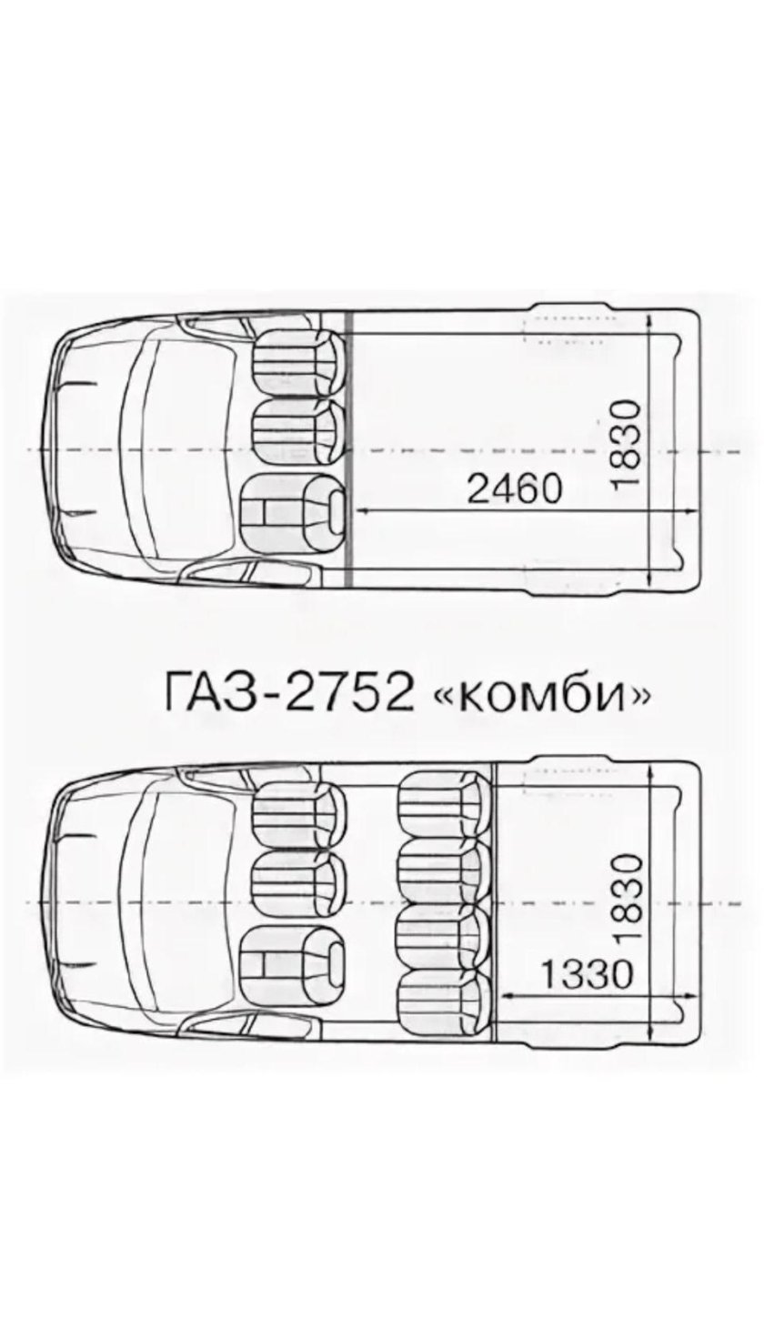 ГАЗ Соболь 2752 габариты кузова