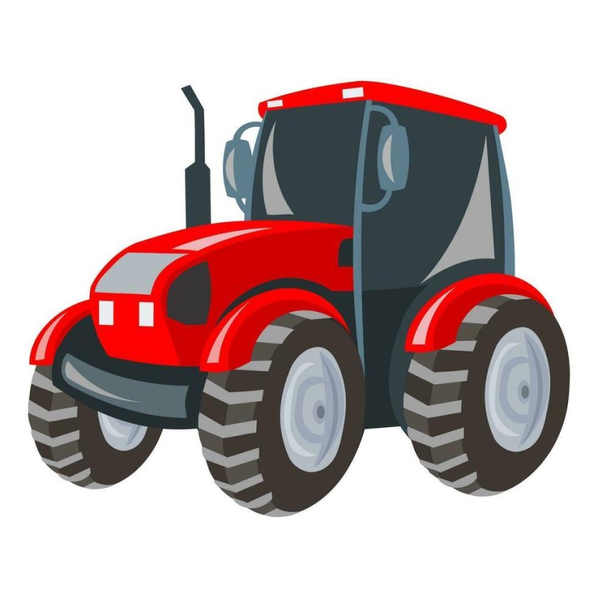Red tractor White background
