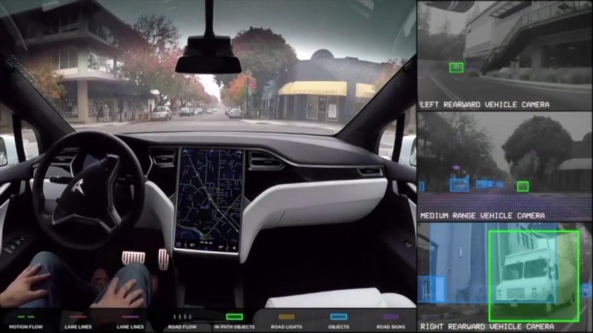 Машина с автопилотом Тесла