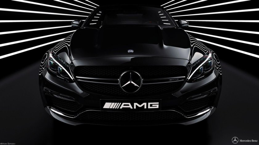 Мерседес черный 2020 AMG вертикальные