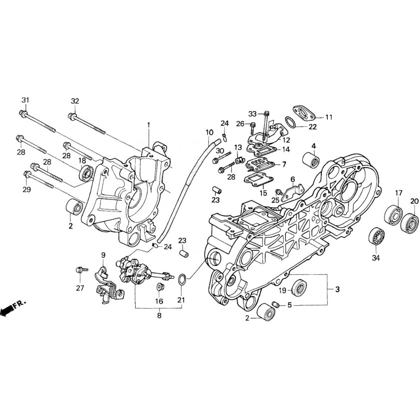 Shema двигателя Honda Dio 35